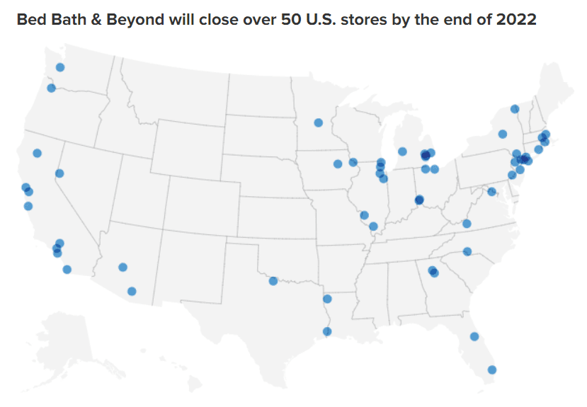 Bed Bath & Beyond comienza el cierre de sus locales menos rentables