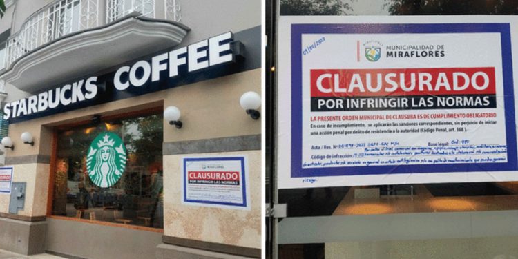 Municipalidad de Miraflores clausuró local de Starbucks por falta de higiene