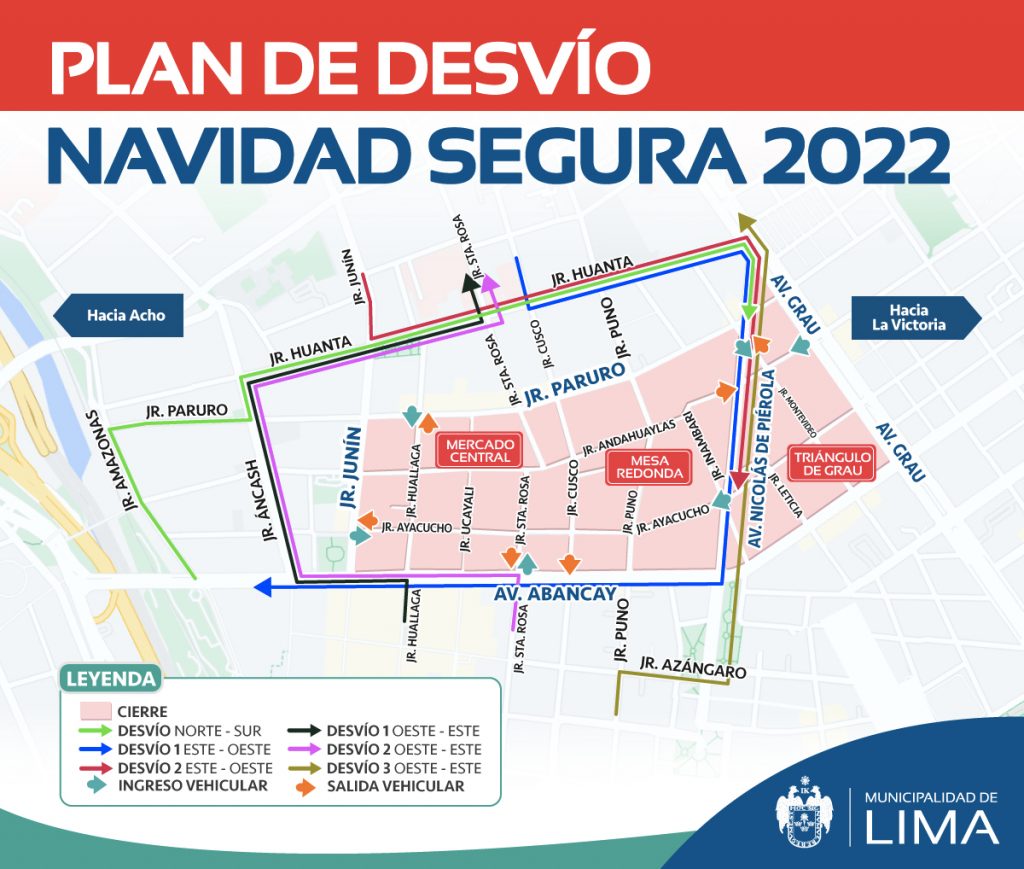 Conoce los desvíos para esta Navidad en el Centro de Lima