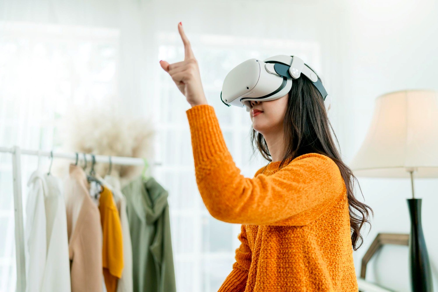 Empresaria en realidad virtual